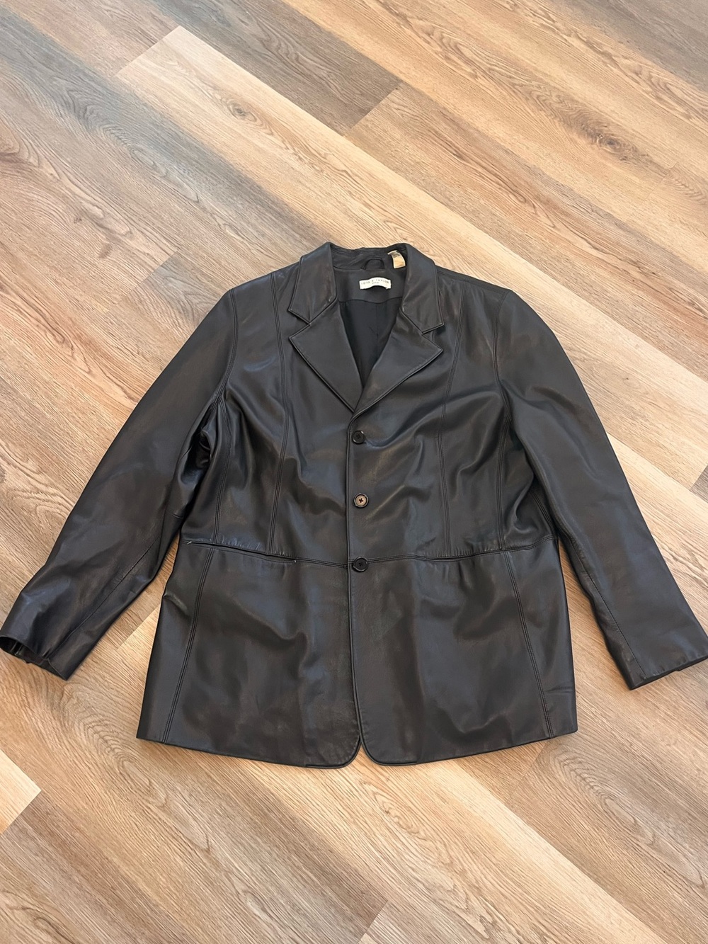 Lord and Taylor W18 Black Leather Blazer Jacket